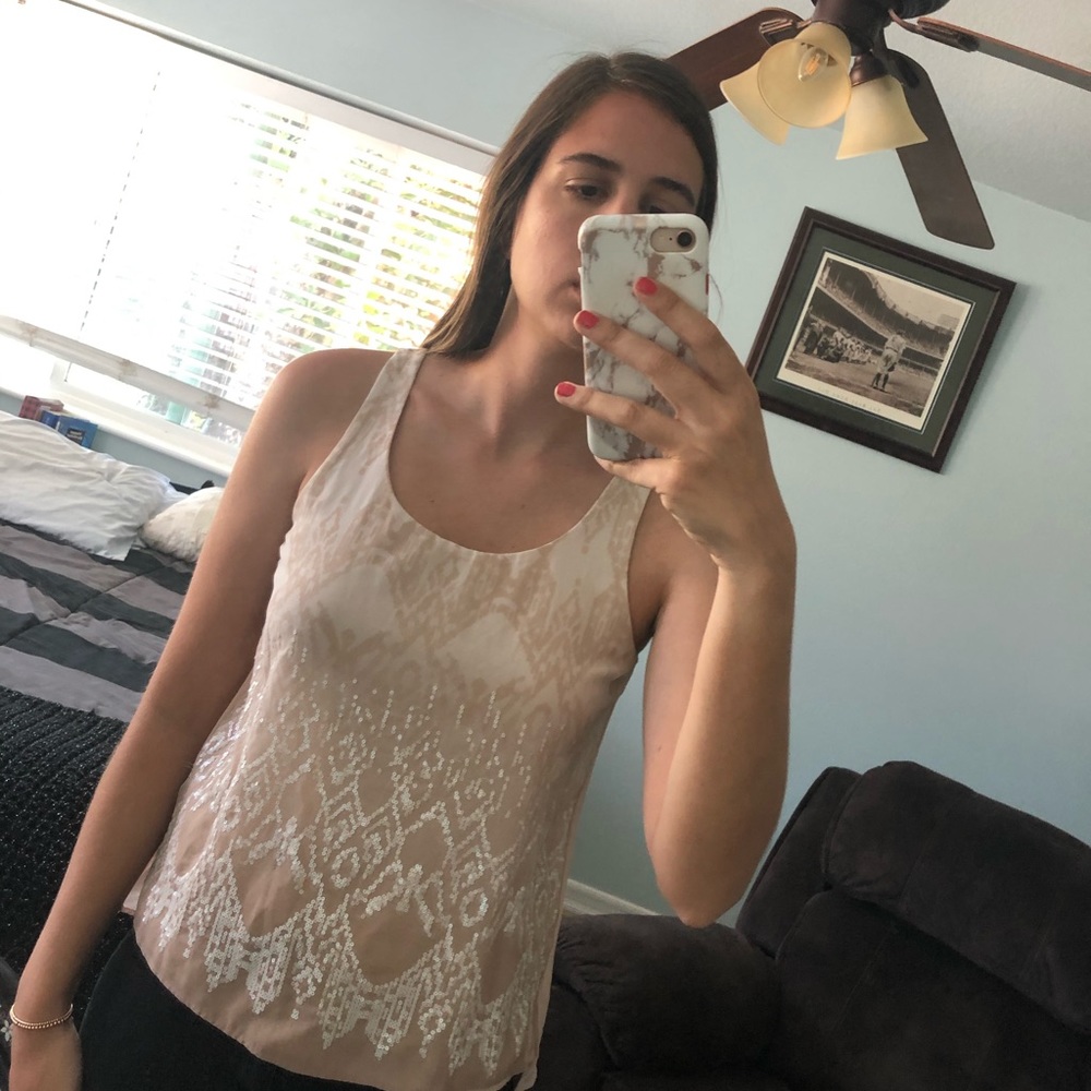 Sparkly Creme Tank